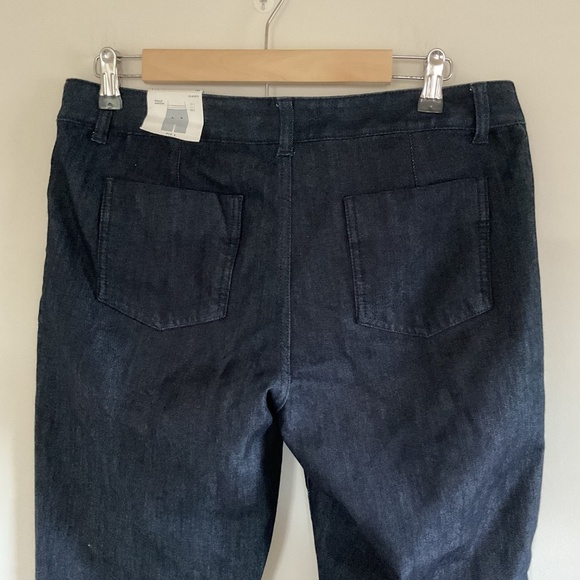 NWT Lands End Women Ankle Denim Pants Jeans Rinsed Deep Indigo Sz 10 Fit 1 Blue - Picture 5 of 12